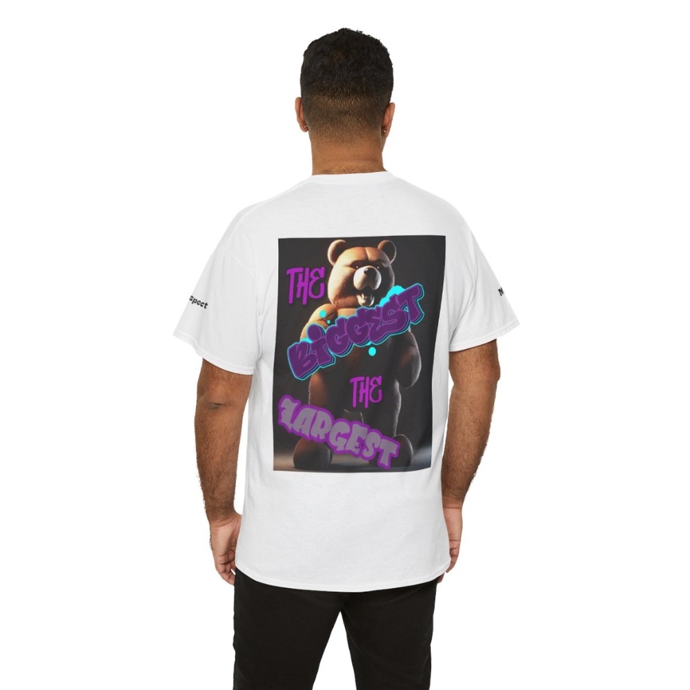 White Short Sleeve Tee with Bold Graphic Design